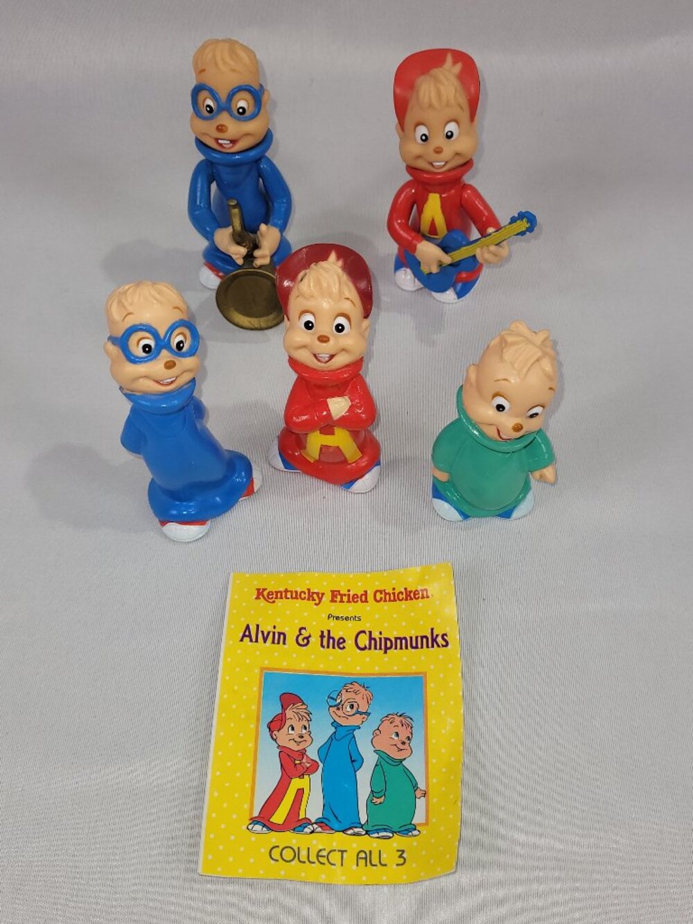 KFC Alvin & The Chipmunks 1990s Vintage 5 PVC Figures Set